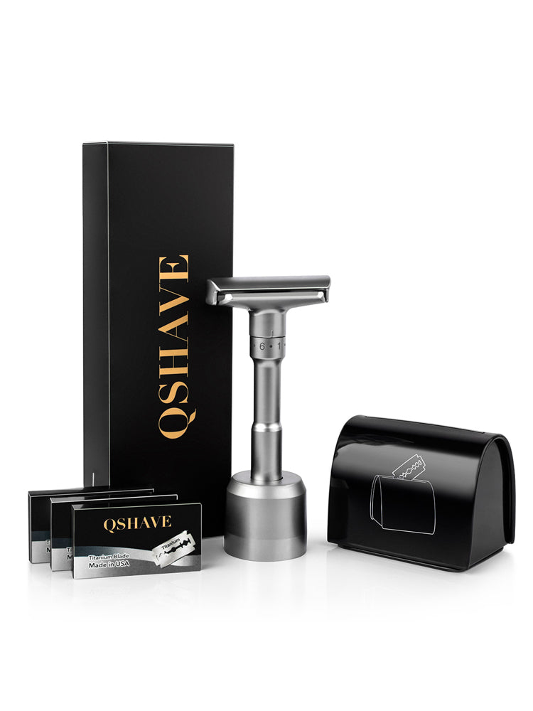 Kit Q Shave - Double Edge Cinza (4466923012142)