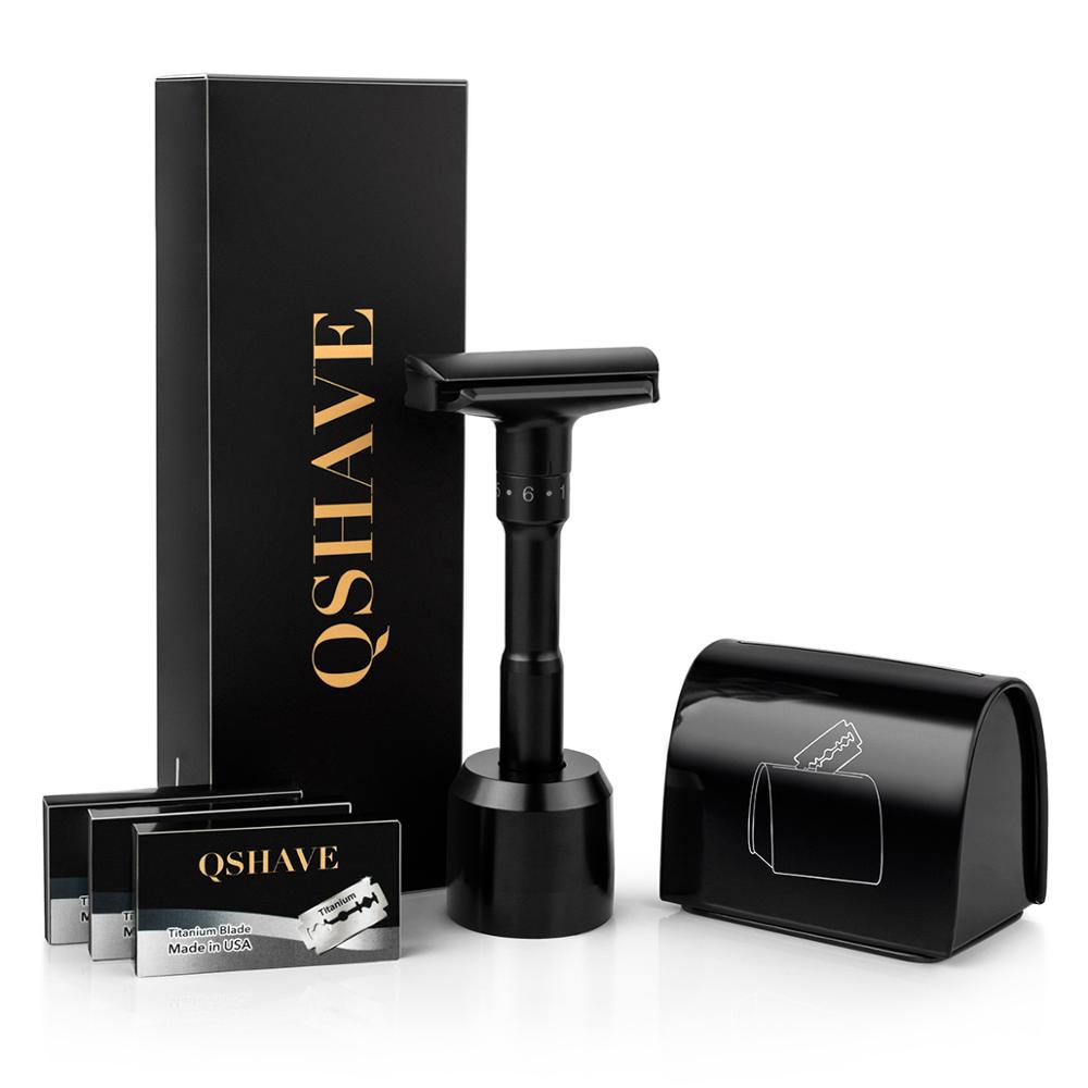 Kit Q Shave - Double Edge Preto (4466923175982)