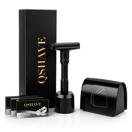Kit Q Shave - Double Edge Preto (4466923175982)