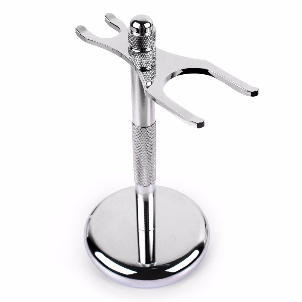 Kit Q Shave - Double Edge Cinza com Pincel e Suporte (4634592247854)
