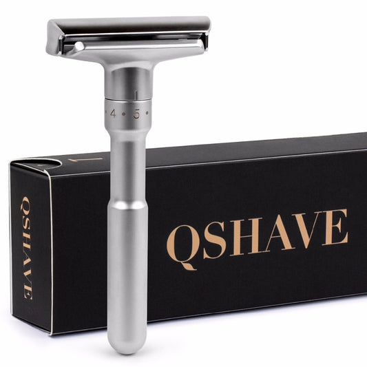 Kit Q Shave - Double Edge Cinza com Pincel e Suporte (4634592247854)