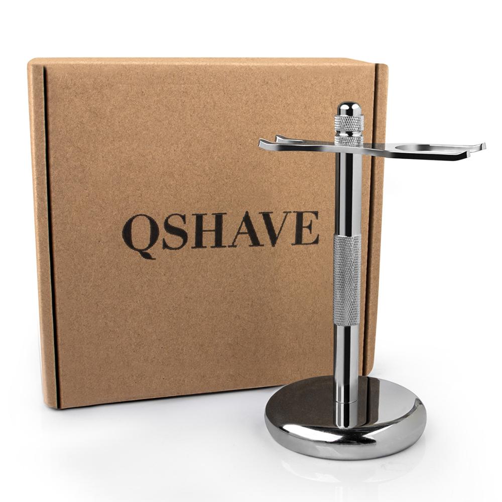 Kit Q Shave - Double Edge Cinza com Pincel e Suporte (4634592247854)